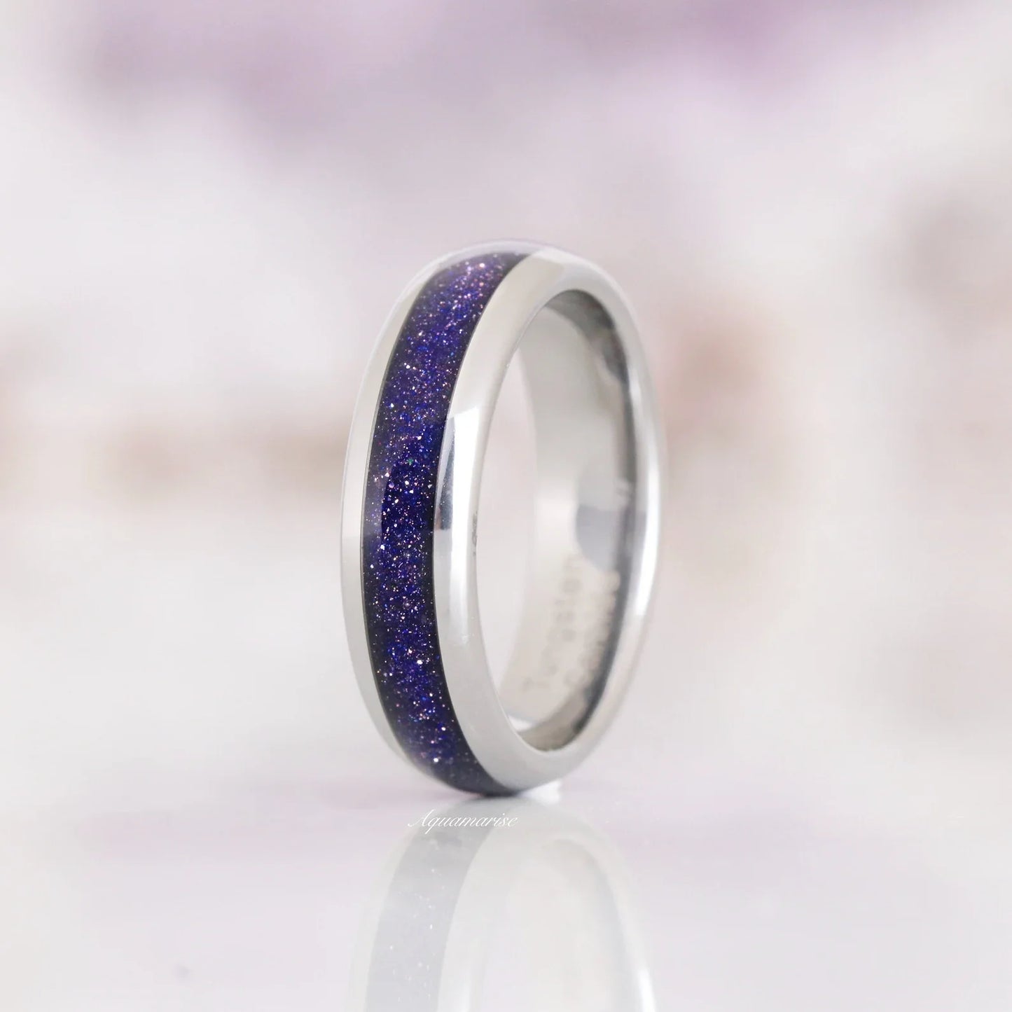 Galaxy Sandstone Starry Night Couples Ring Set