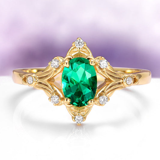 Maeve Emerald Couples Ring Set