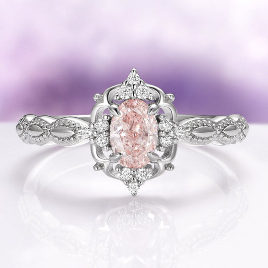 Vintage Morganite Couples Ring Set