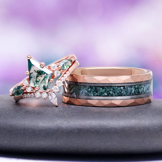 Skye Kite® Moss Agate Couples Ring Set