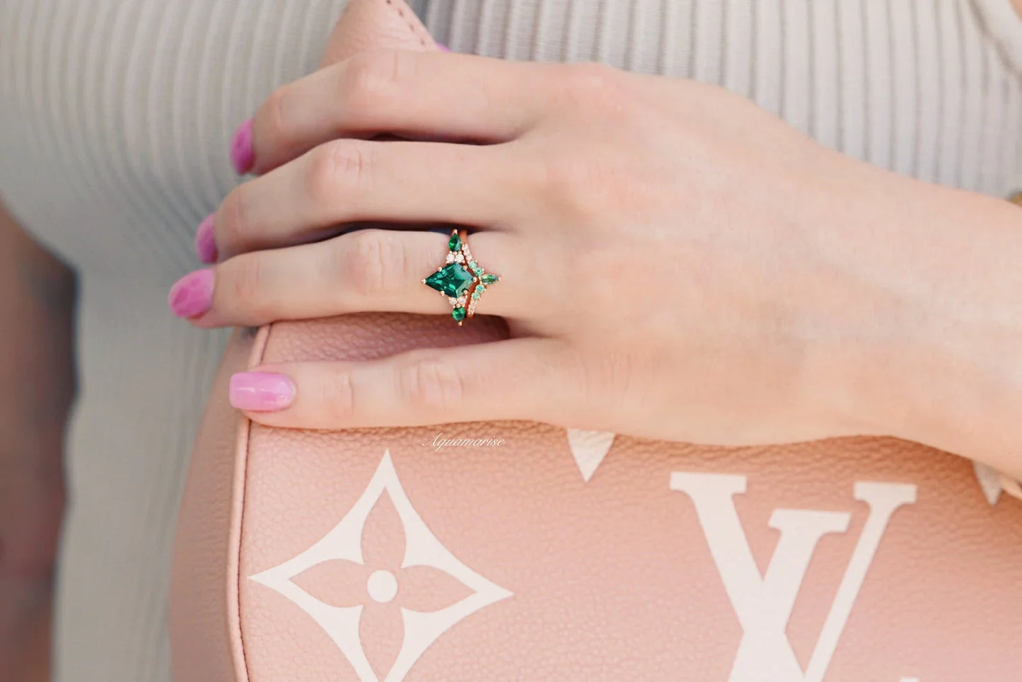 Skye Kite® Emerald Couples Ring Set