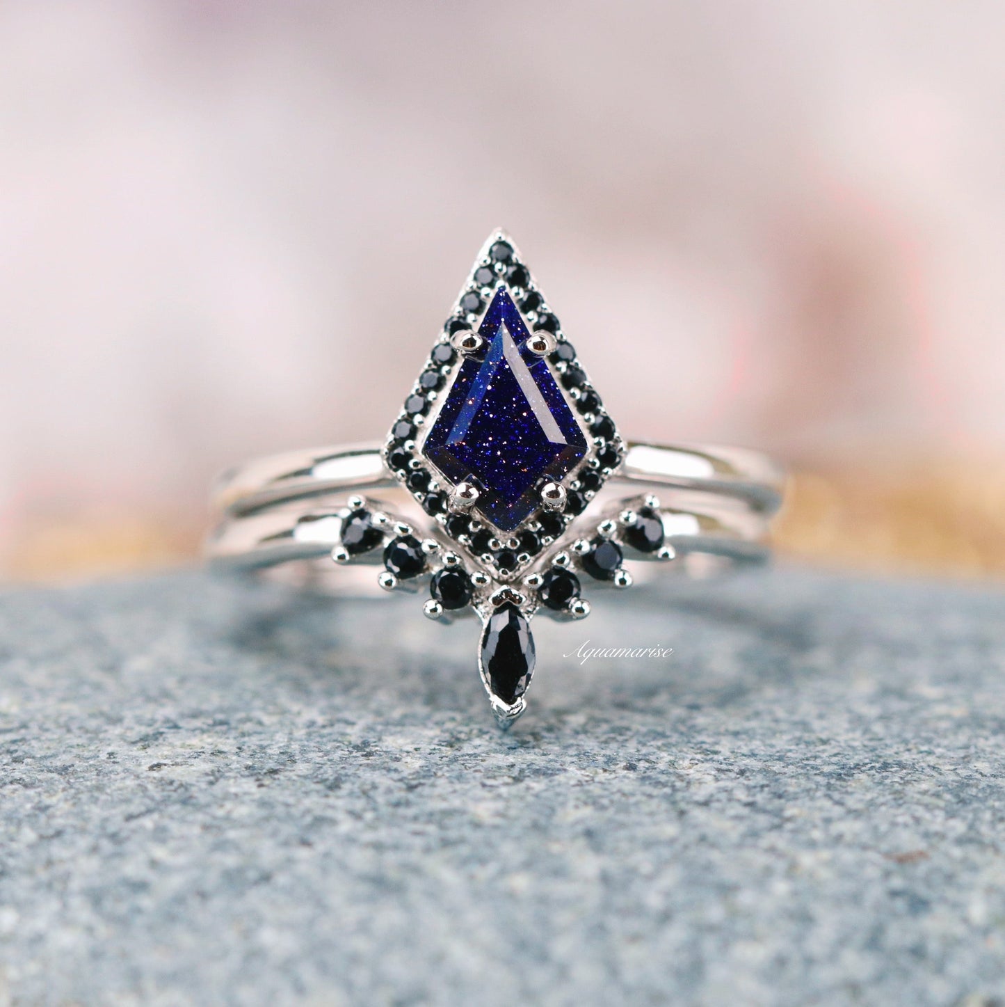 Starry Night & Black Onyx Couples Ring Set
