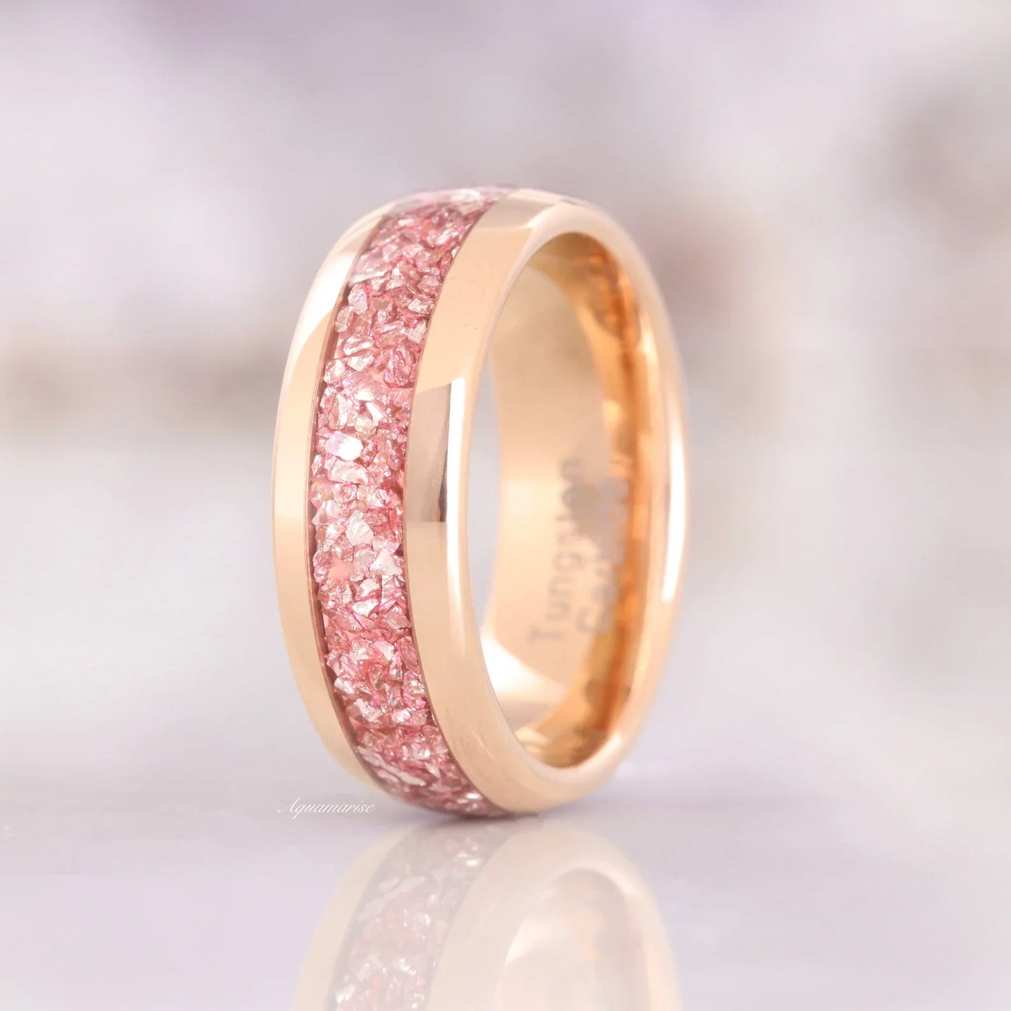 Crushed Morganite Couples Ring Set