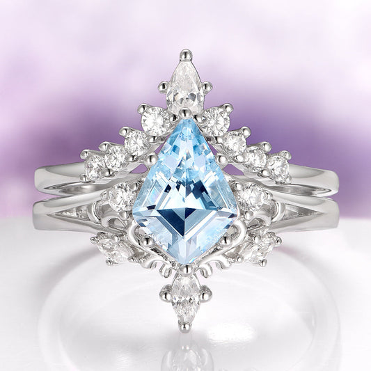 Elowen Aquamarine Couples Ring Set