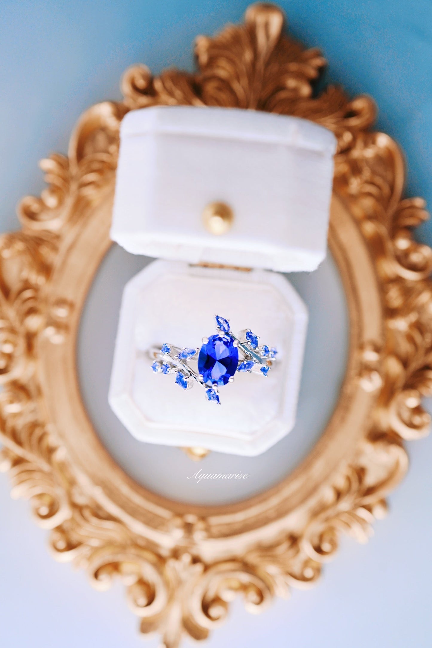 Galaxy Orion Nebula™ & Sapphire Couples Ring Set