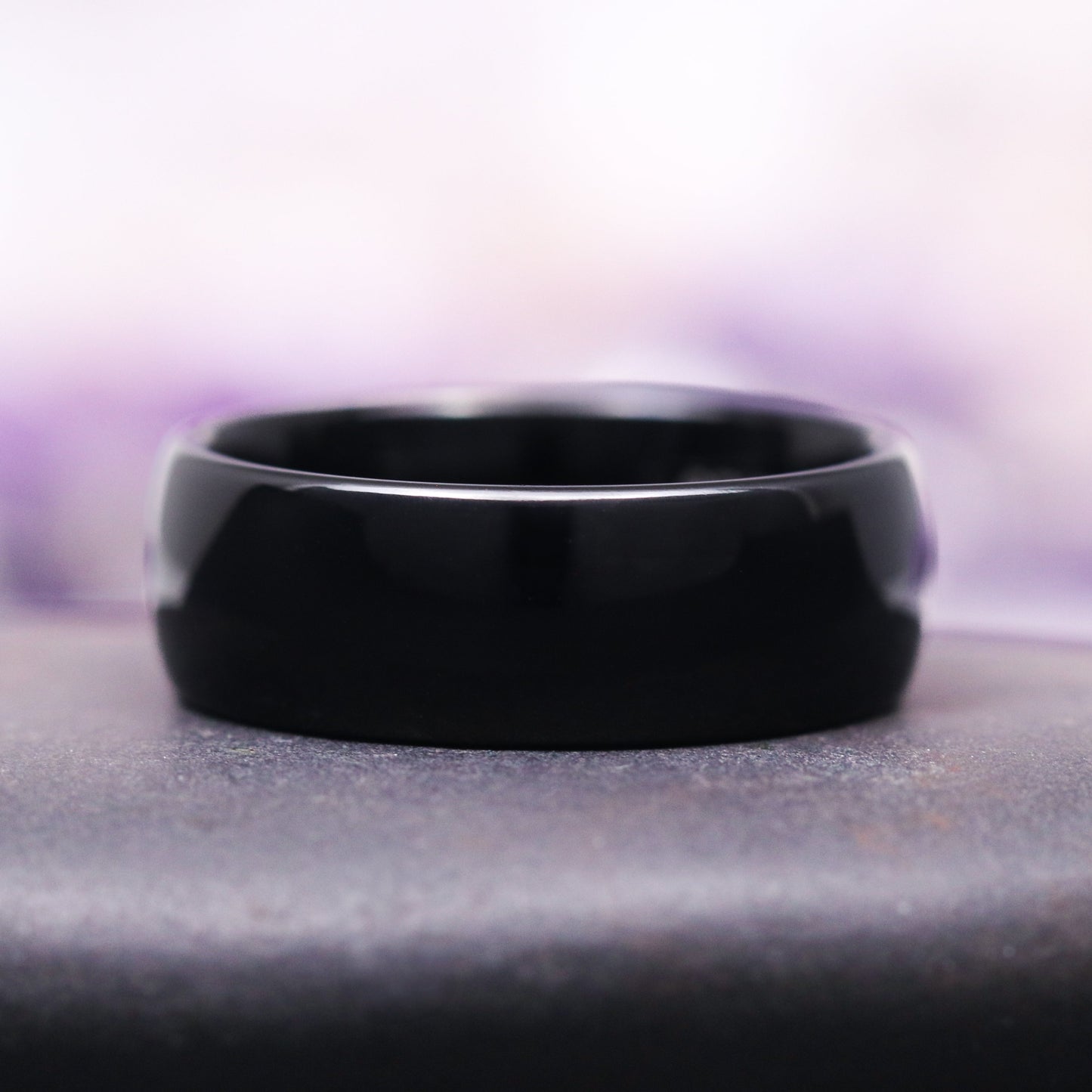 Minimalist Black Tungsten Couples Ring Set