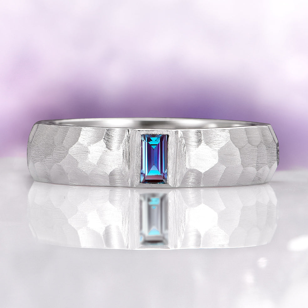 Wisteria Alexandrite Leaf Couples Ring Set