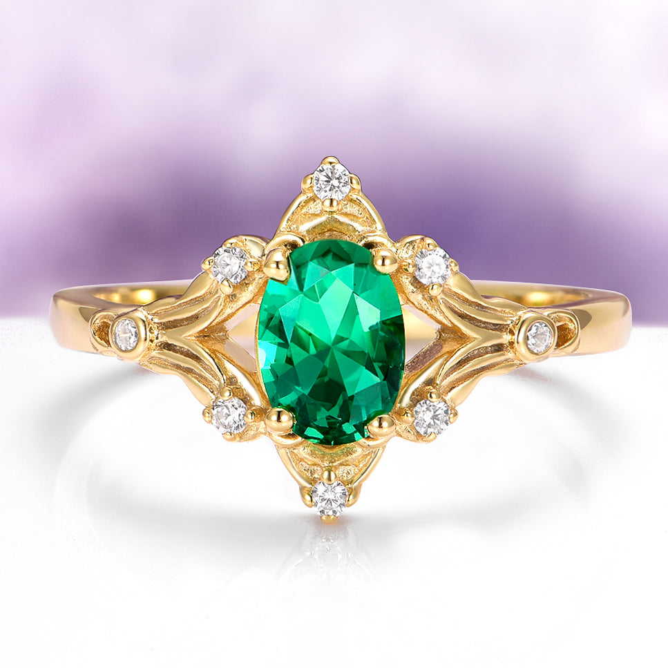 Maeve Emerald Couples Ring Set