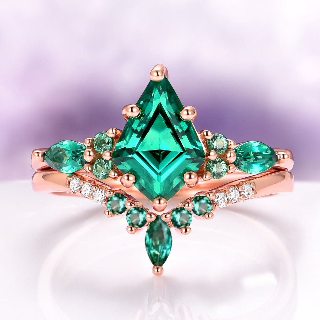 Skye Kite® Emerald Couples Ring Set