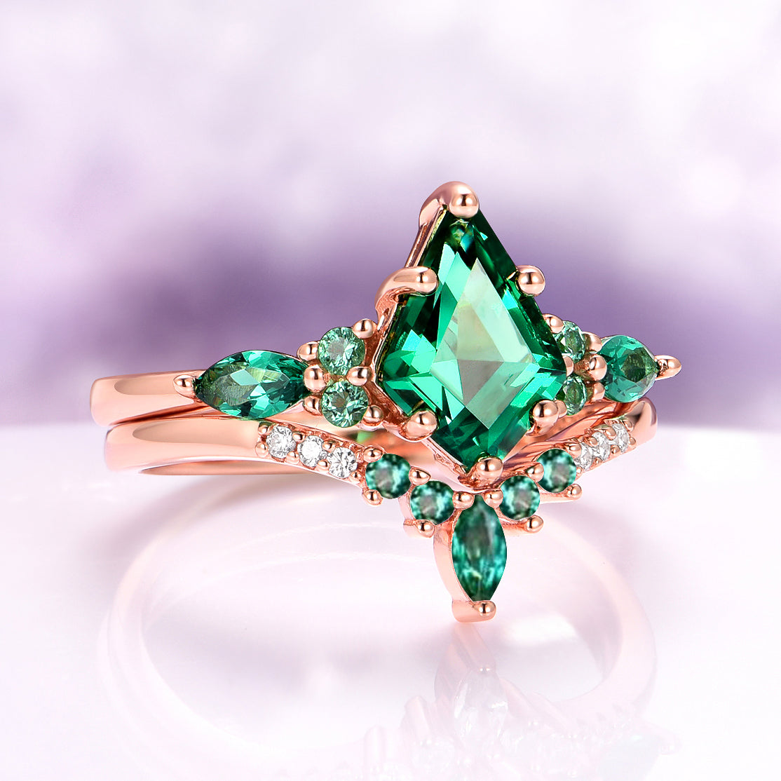 Skye Kite® Emerald Couples Ring Set
