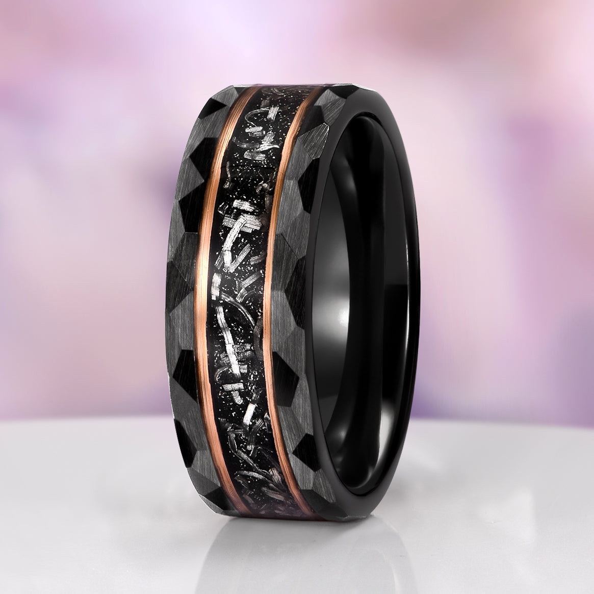 Skye Kite® Galaxy Salt & Pepper (Herkimer) Diamond & Meteorite Couples Ring Set
