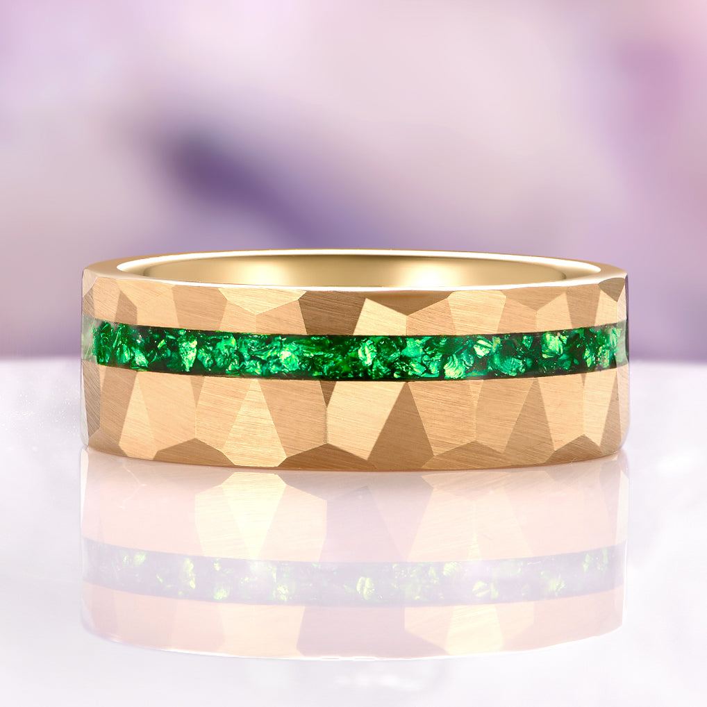 Victoria Vintage Emerald Couples Ring Set
