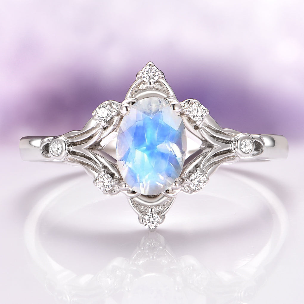Maeve Moonstone Couples Ring Set