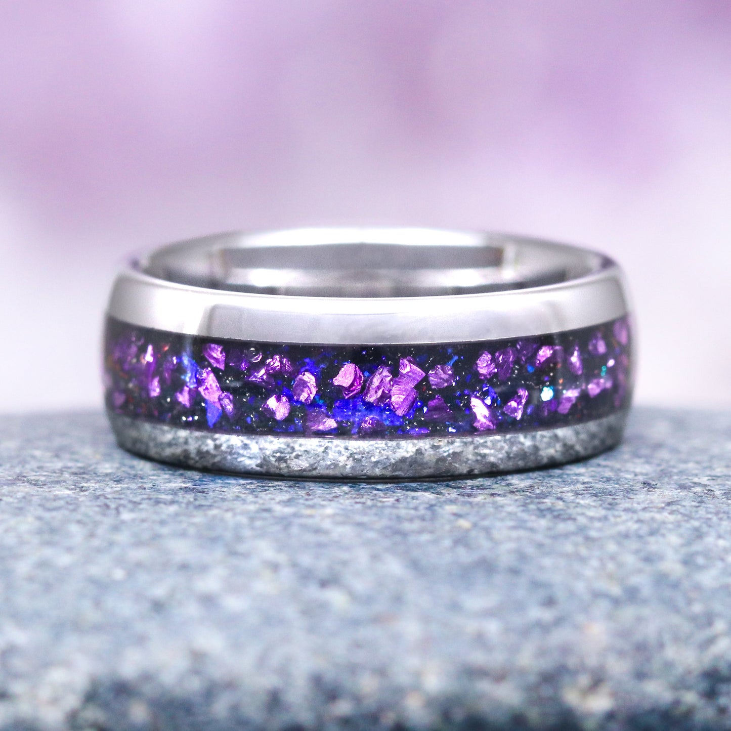 Galaxy Alexandrite Leaf Couples Ring Set