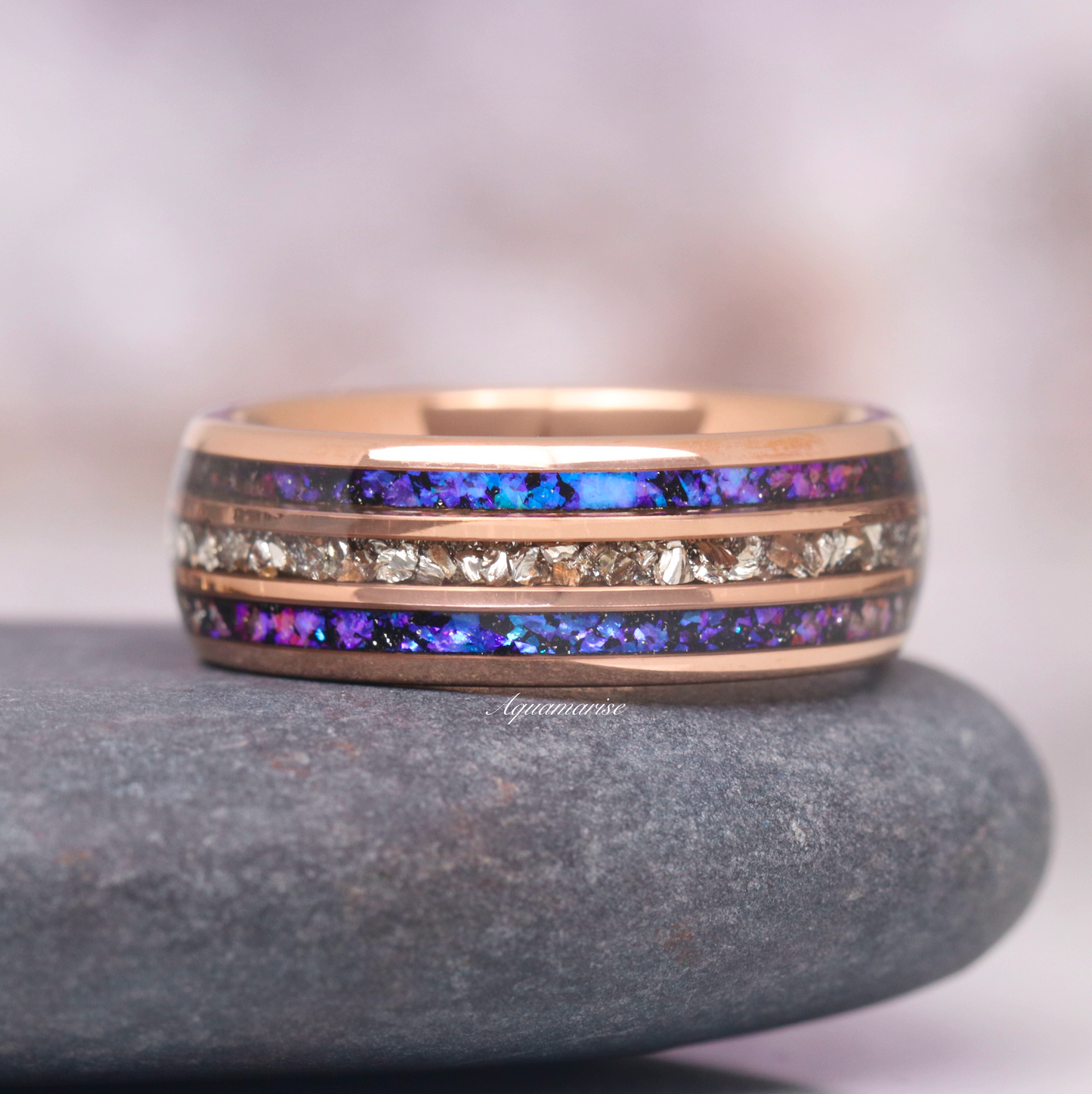 Skye Kite® Orion Nebula™ & Cornflower Sapphire Couples Ring Set