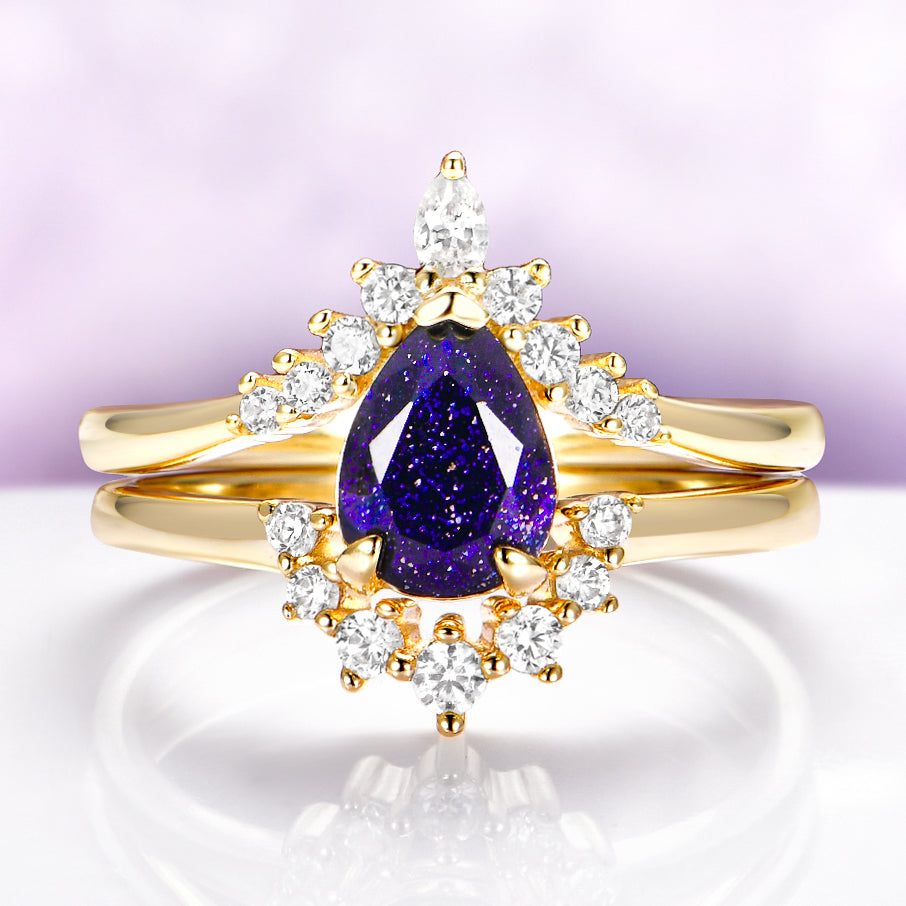 Starry Night Couples Ring Set