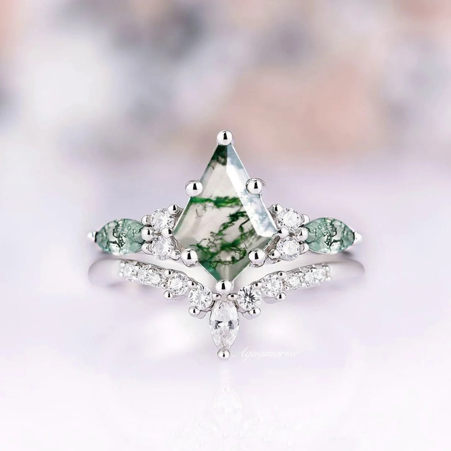 Skye Kite®  Moss Agate Couples Ring Set