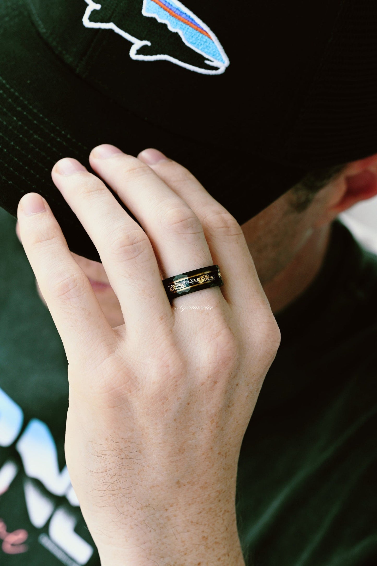 Skye Kite® Galaxy Herkimer Diamond & Meteorite Couples Ring Set